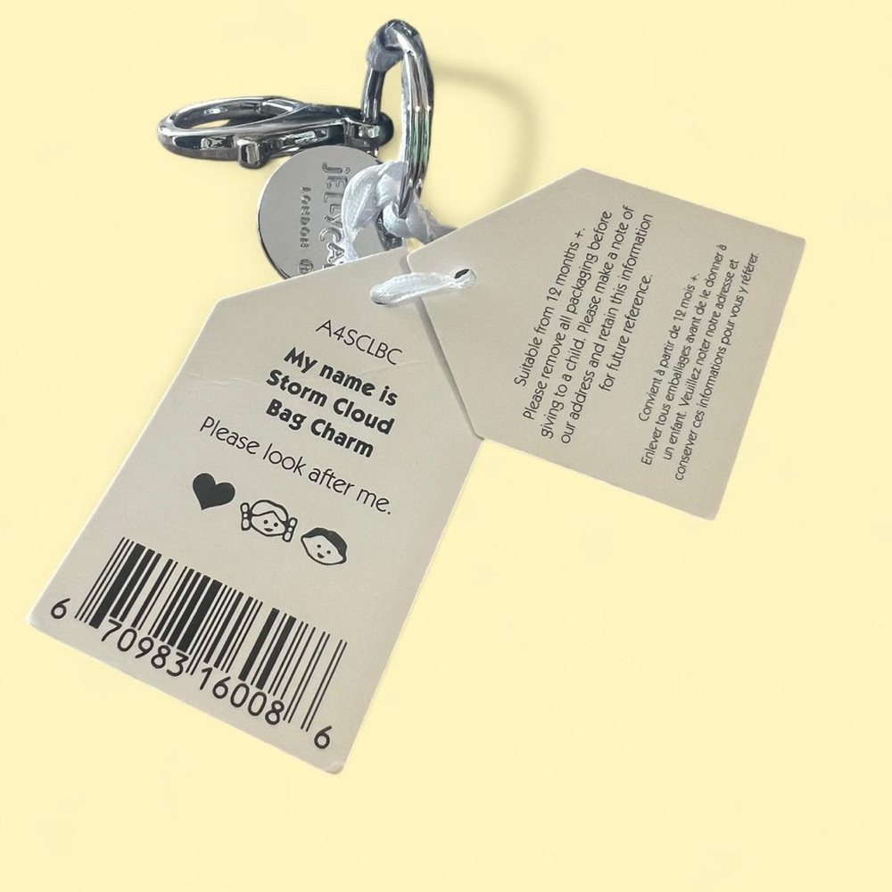NWT Jellycat Storm Cloud Bag Charm - Picture 4 of 4